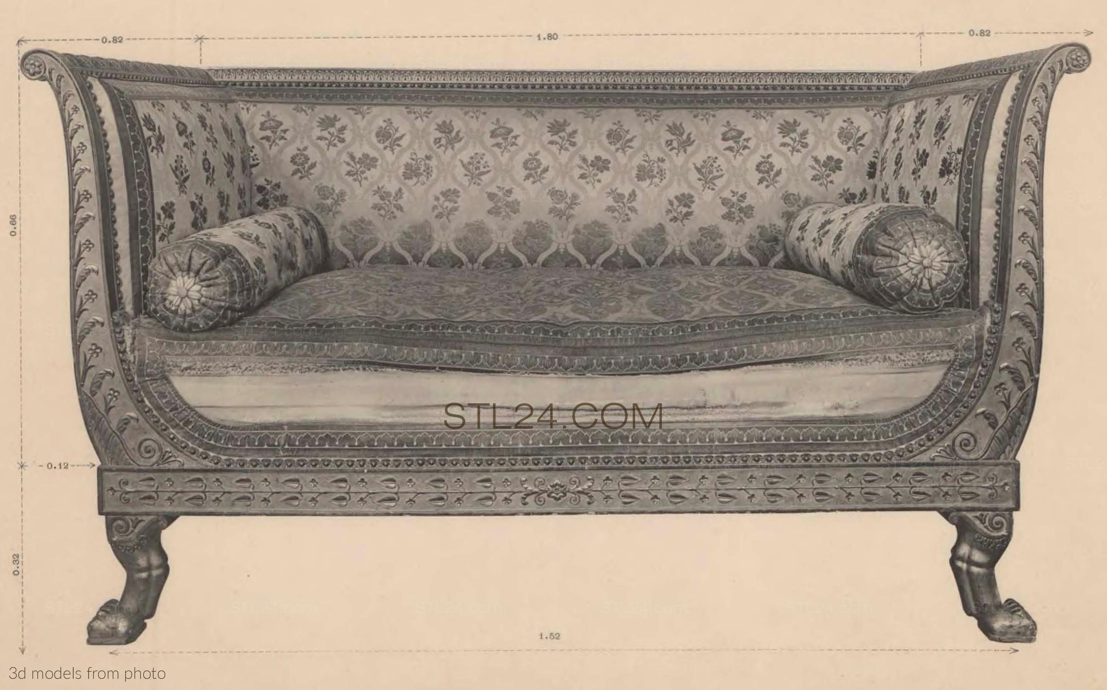 Диваны (SOFA_0136 -  | 3D model 3DSMAX / OBJ / STL) 3D модель для ЧПУ станка